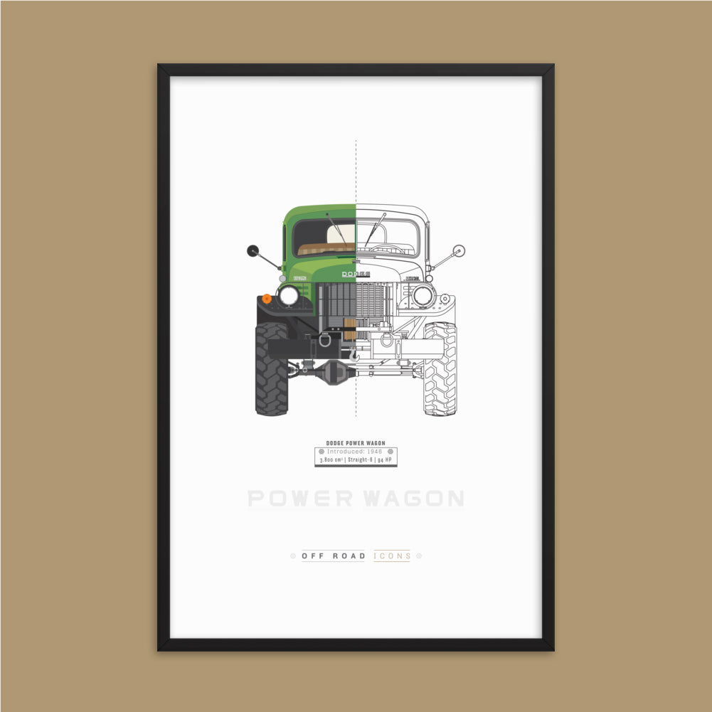 Power Wagon, split view - Matte Framed poster