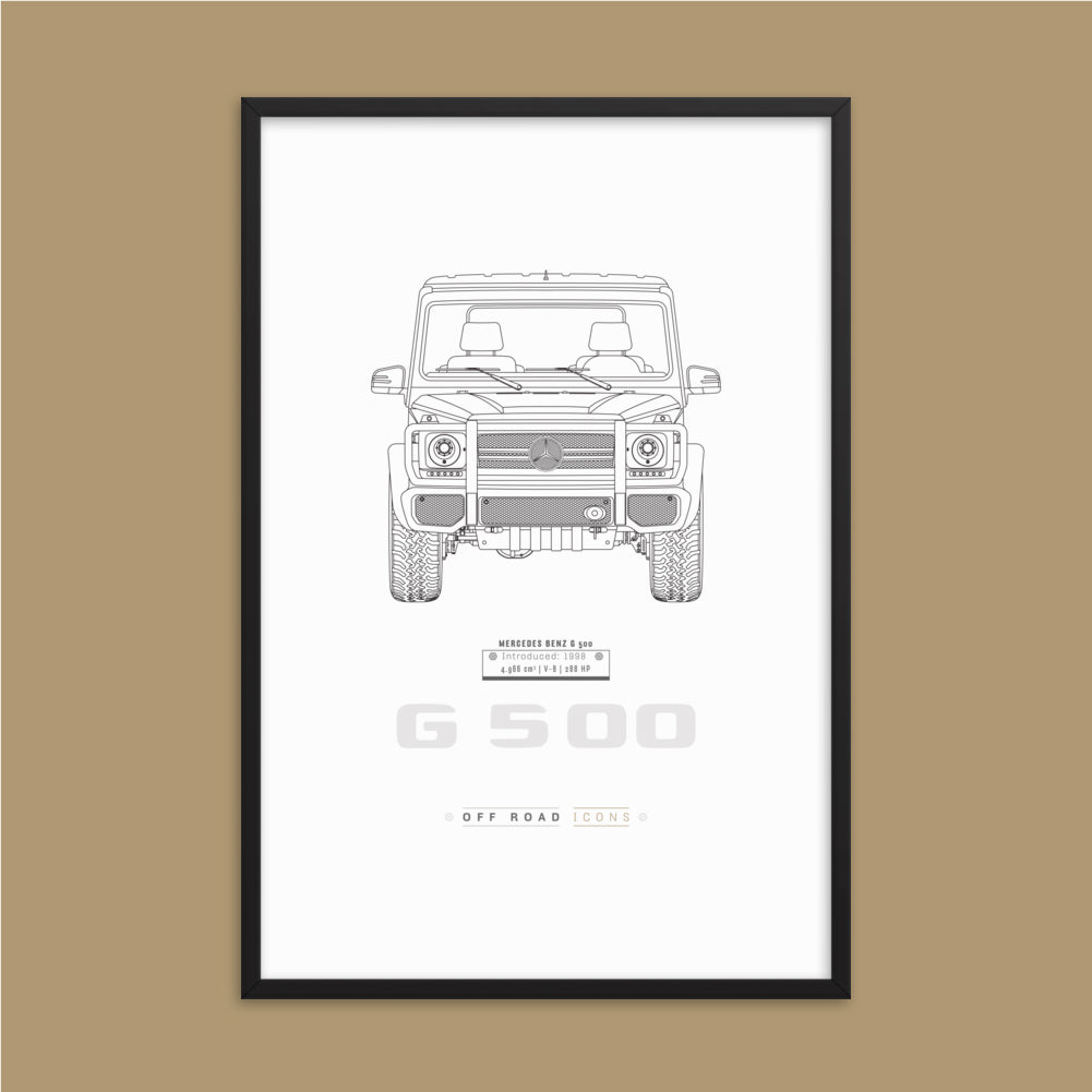 G500, clean blueprint - Matte Framed poster – Off-road Icons