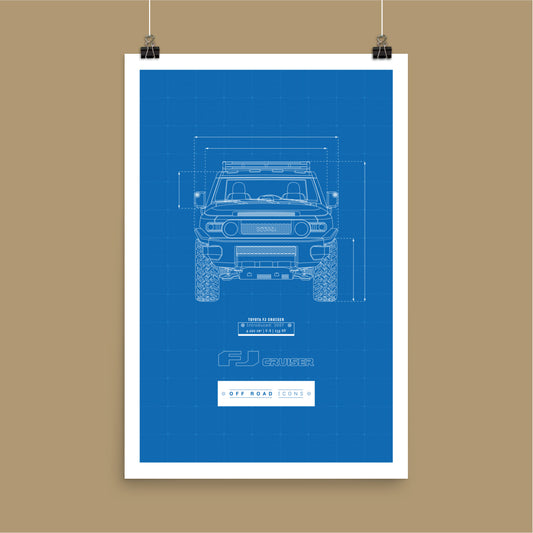 FJ Cruiser, blueprint - Poster