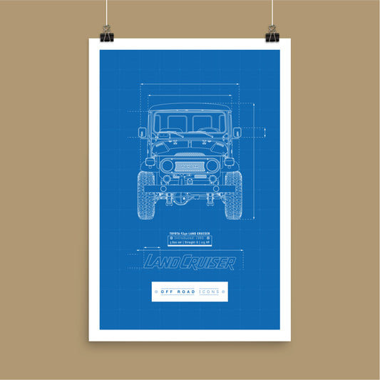 FJ40, blueprint - Matte Poster