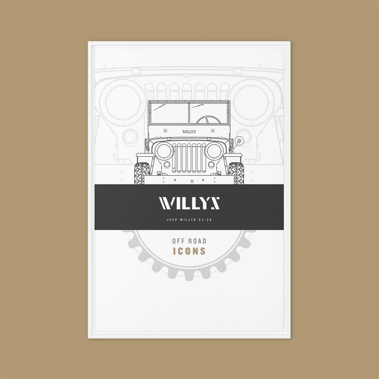 Willys, clean badge - Framed canvas