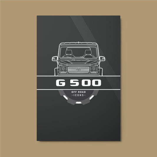 G500, dark badge - Metal prints