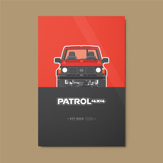 Patrol Y60, ultra red badge - Metal prints
