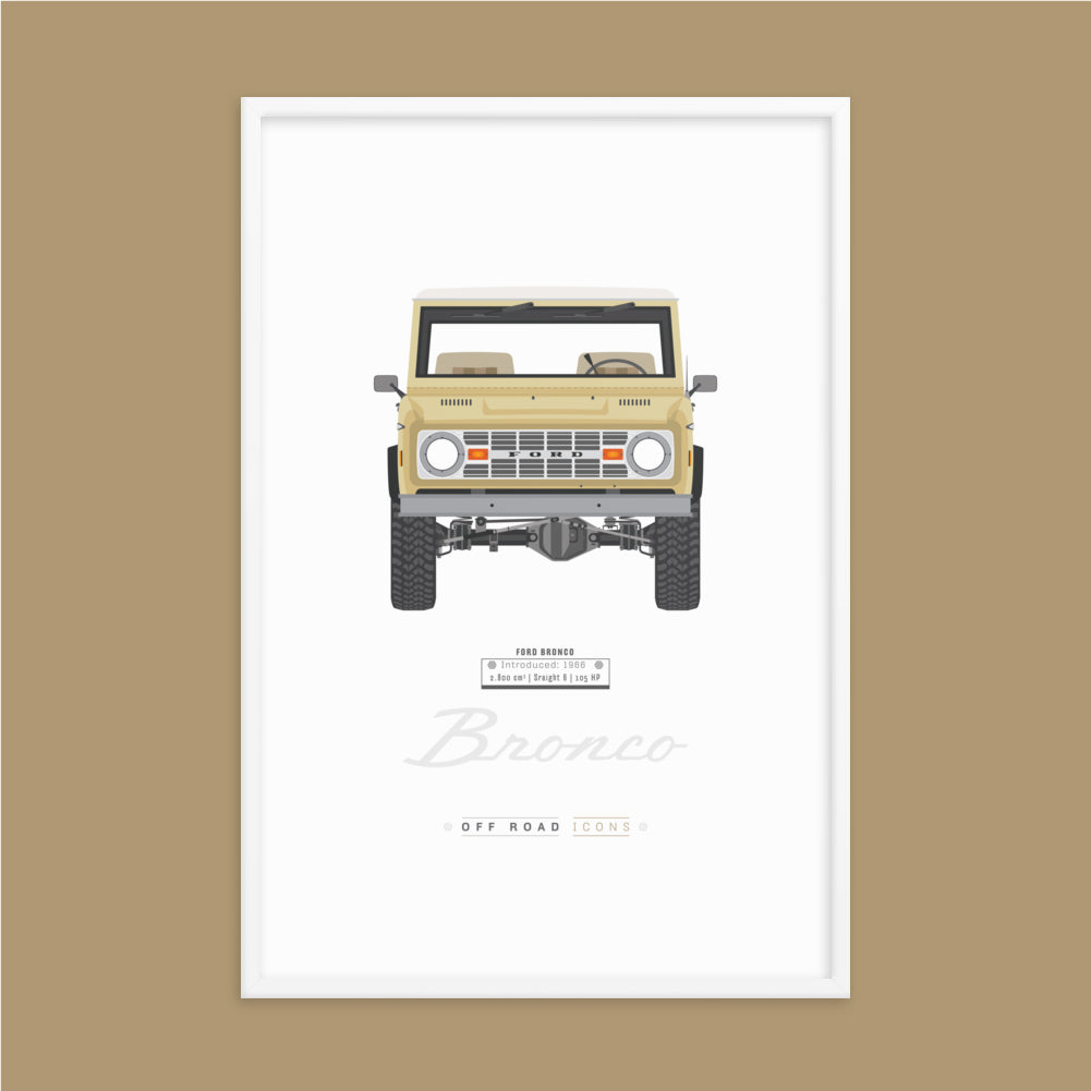 Bronco, vineyard white - Framed photo paper poster