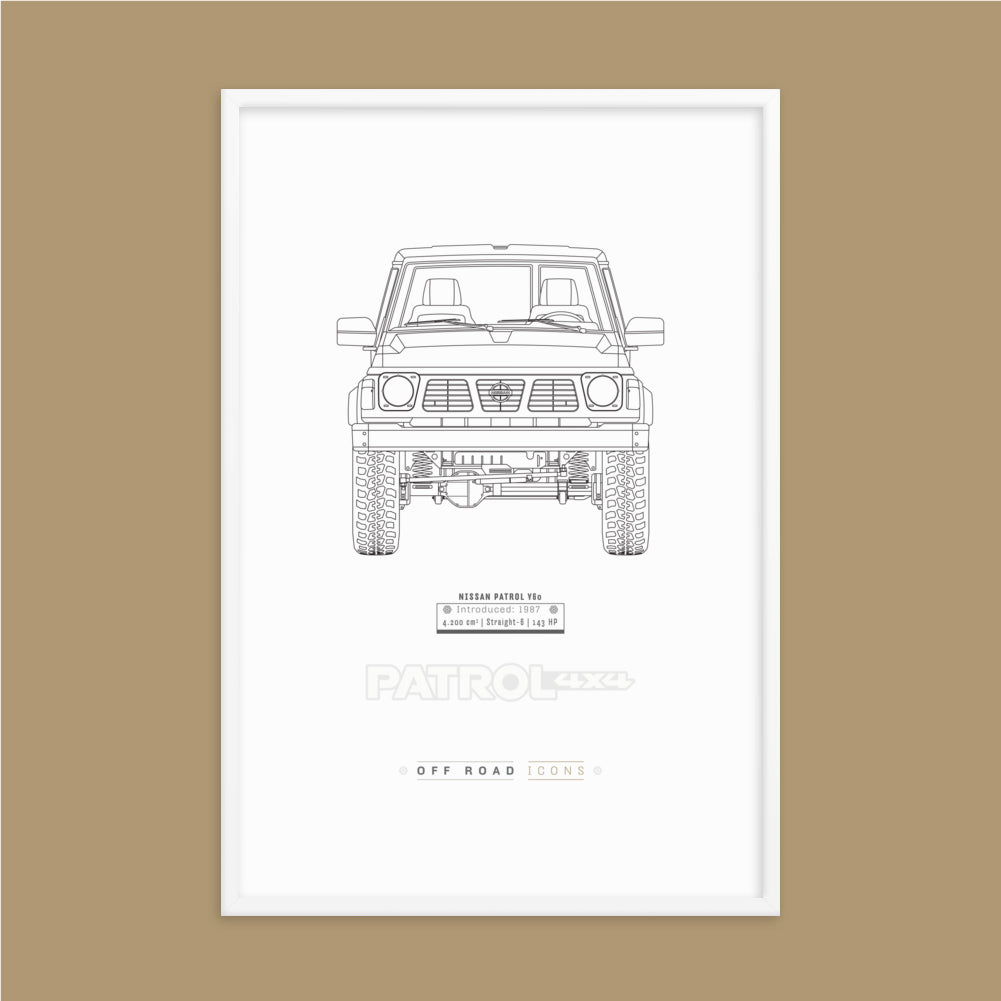 Patrol Y60, clean blueprint - Matte Framed poster