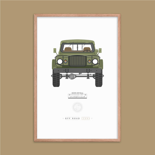 Kaiser Jeep, olive mist - Matte Framed poster