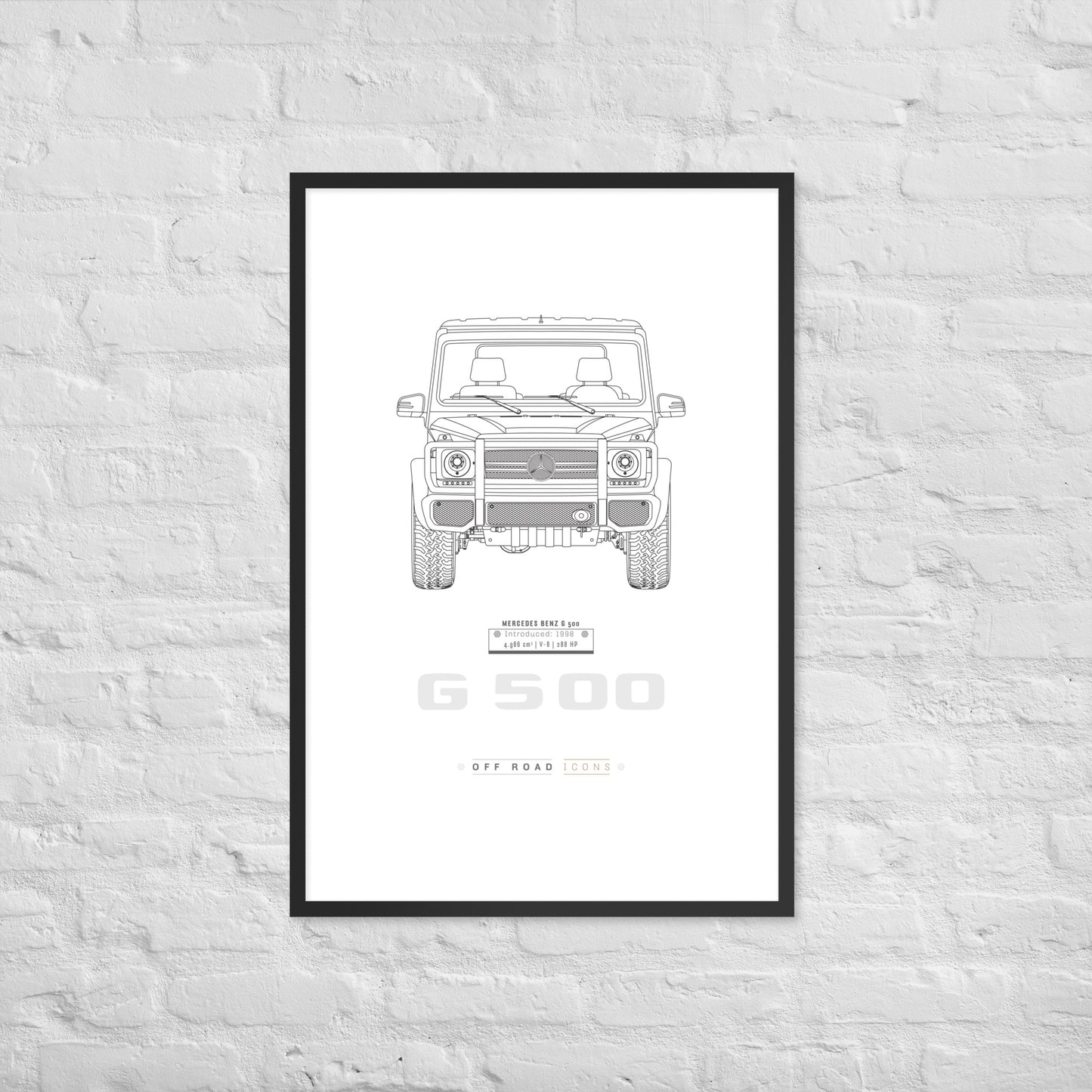 G500, clean blueprint - Matte Framed poster