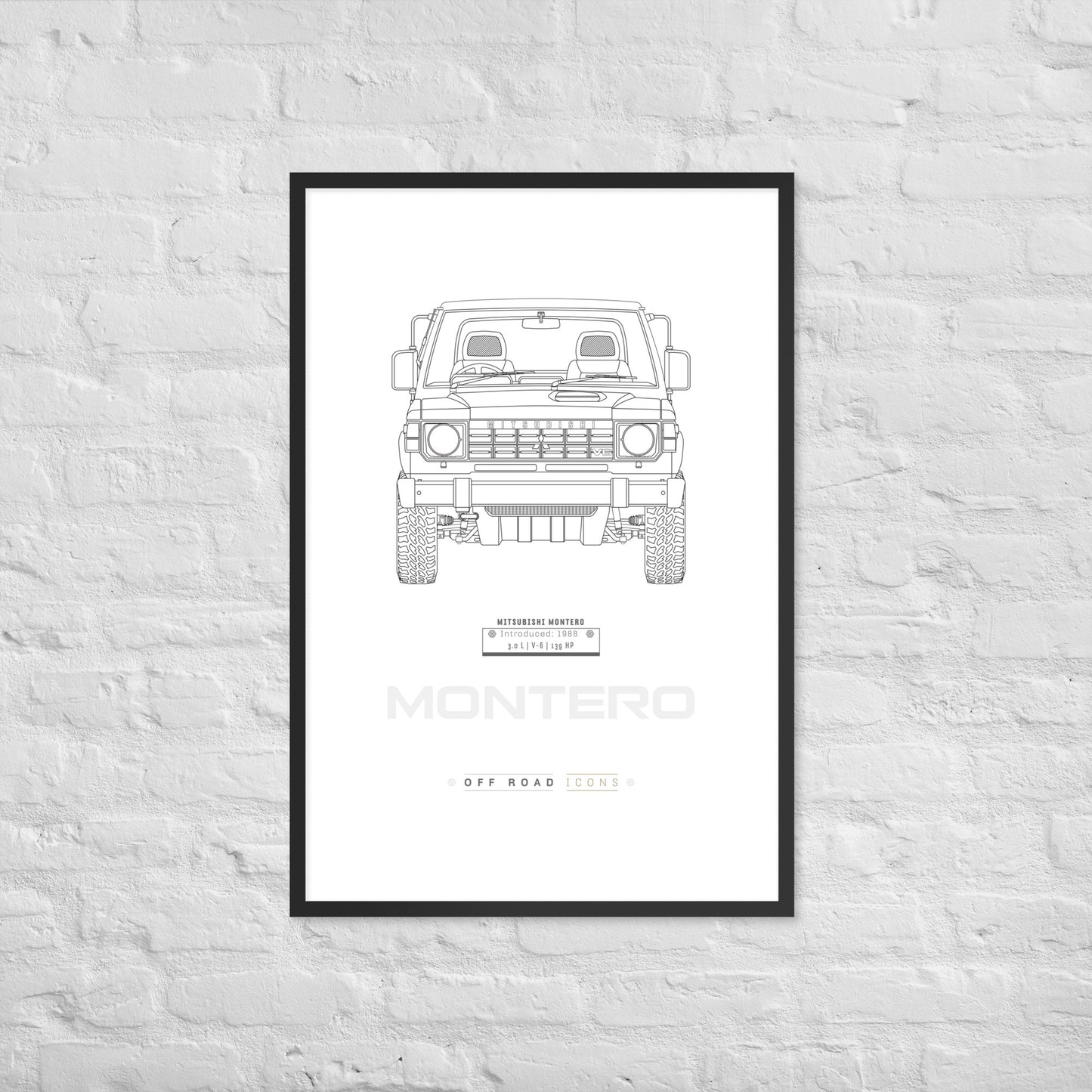 Montero, clean blueprint - Matte Framed poster