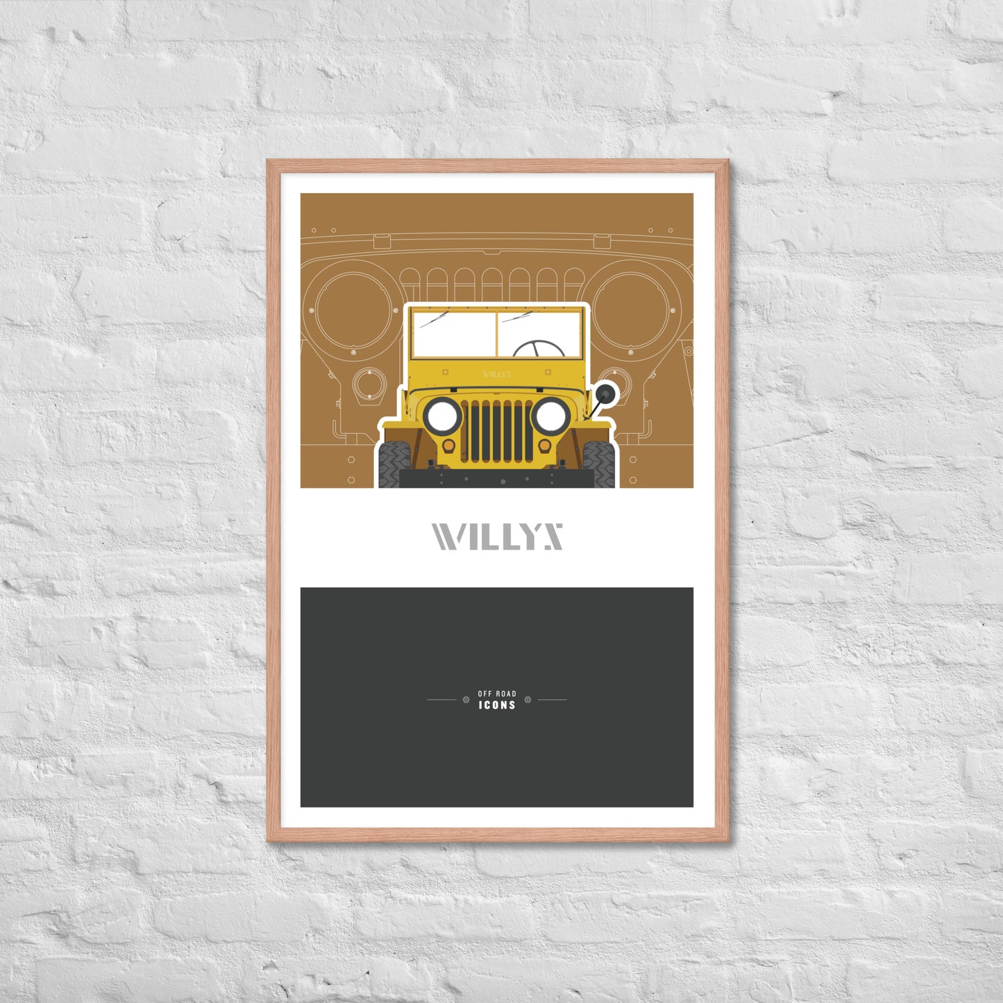 Willys, Michigan yellow - Matte Framed poster