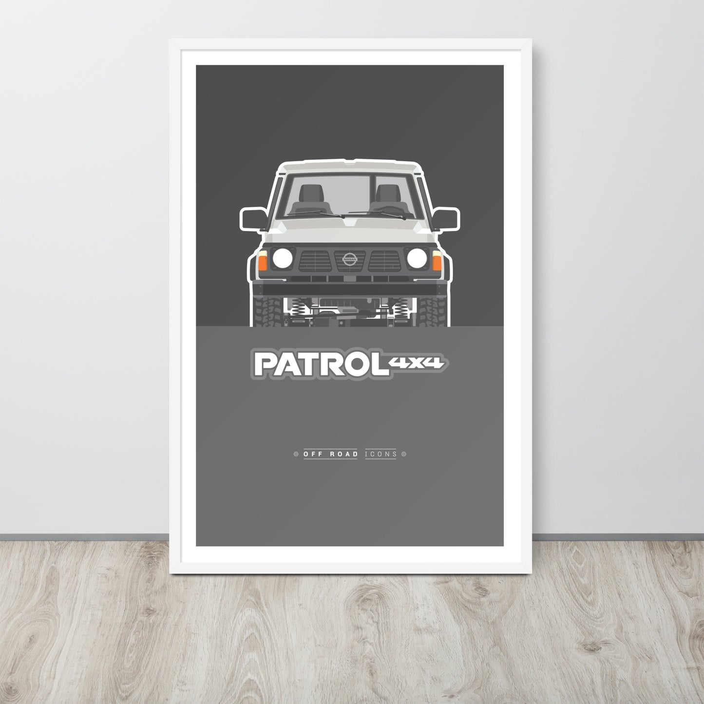 Patrol Y60, glacier white - Matte Framed poster