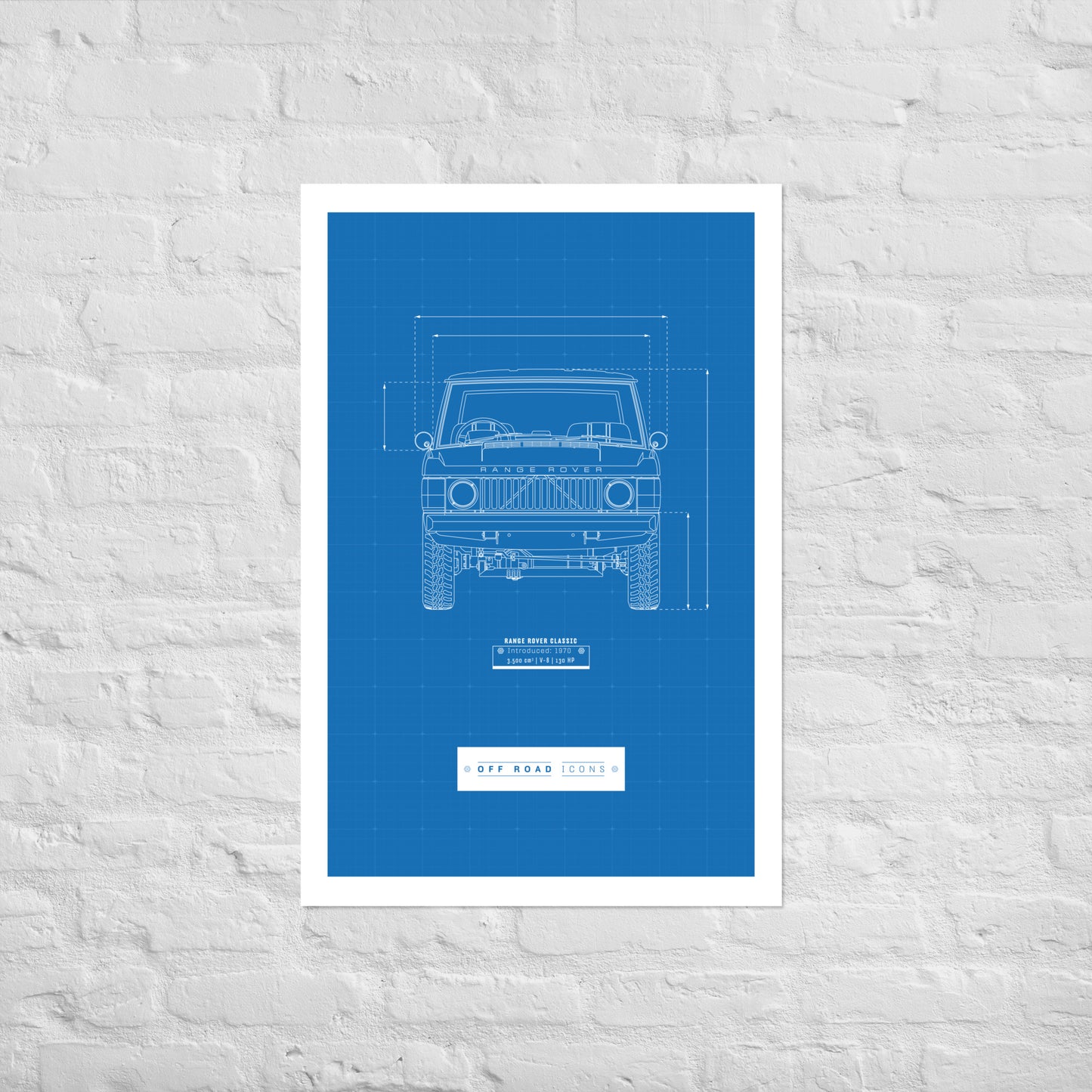 Range Rover Classic, blueprint - Poster